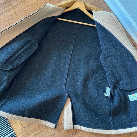 VTG Tibbett Jacket Mens 44 Tan-Brown Wool Blend Heavy Coat Made In England - Picture 11 of 14